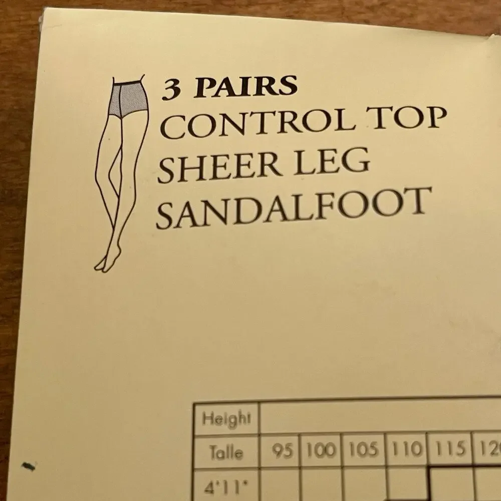 Evan-Picone Control Top Pantyhose 3-Pair Pack‎ Color Beige Size AB (Small) C-20